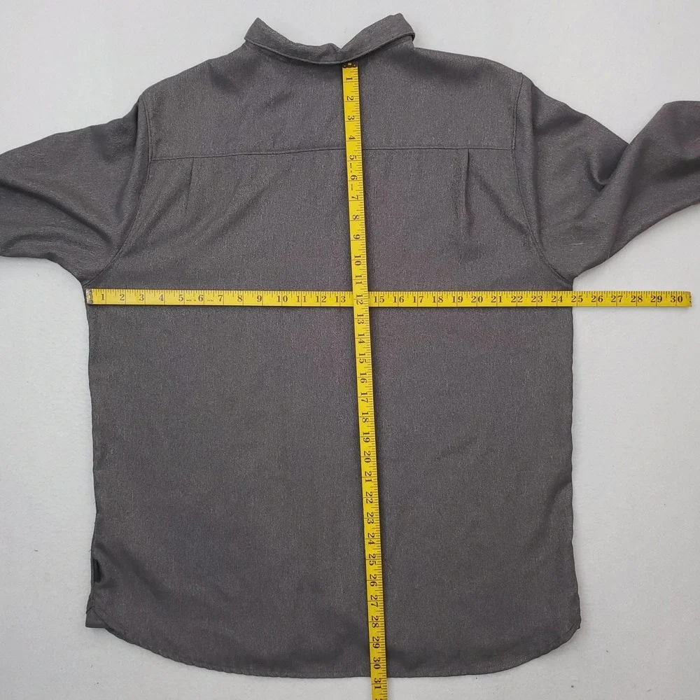 North Face Shirt Mens XL Gray Thermocore Twill Button Down Long Sleeve Outdoor